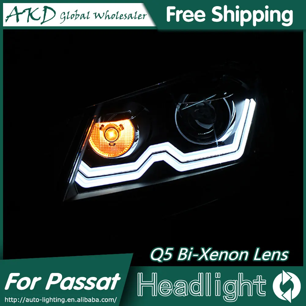 1AKD автомобильный Стайлинг для Passat B7 светодиодный фары 2012 2015 VW DRL Bi Xenon объектив