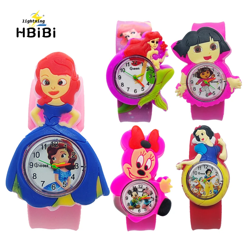 Детские часы в стиле Русалочки с мультяшным принцессой для девочек детские