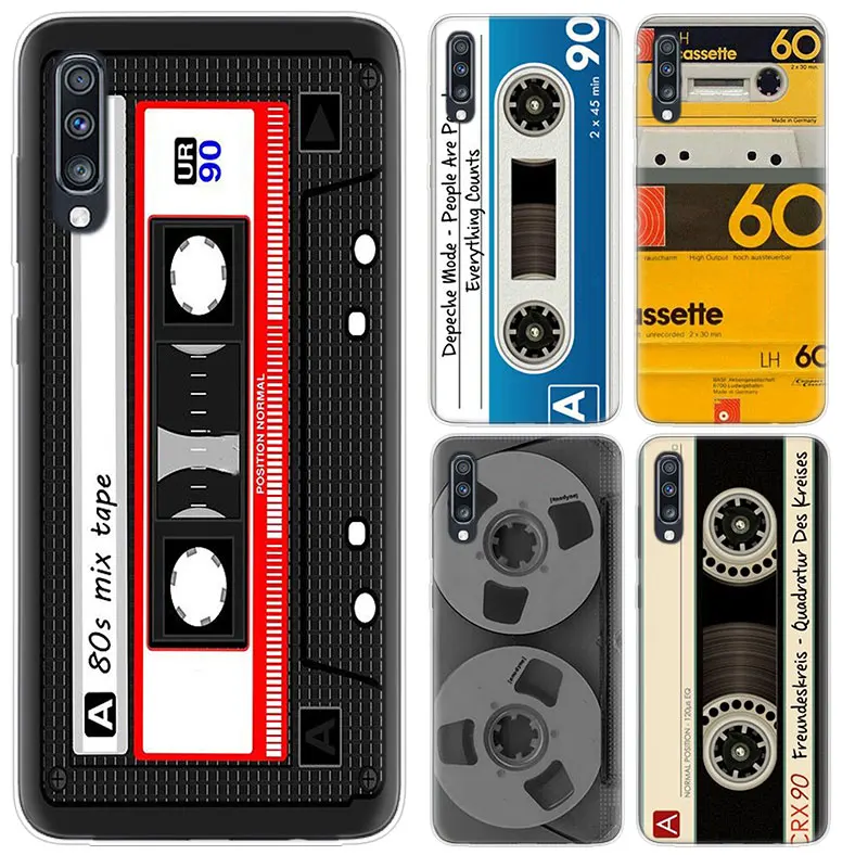 

Retro style disk tape Case For Samsung Galaxy A50 A51 A70 A71 A41 A31 A21 A11 A30 A40 A20 A10 A10E A20E Transparent Cover Coque