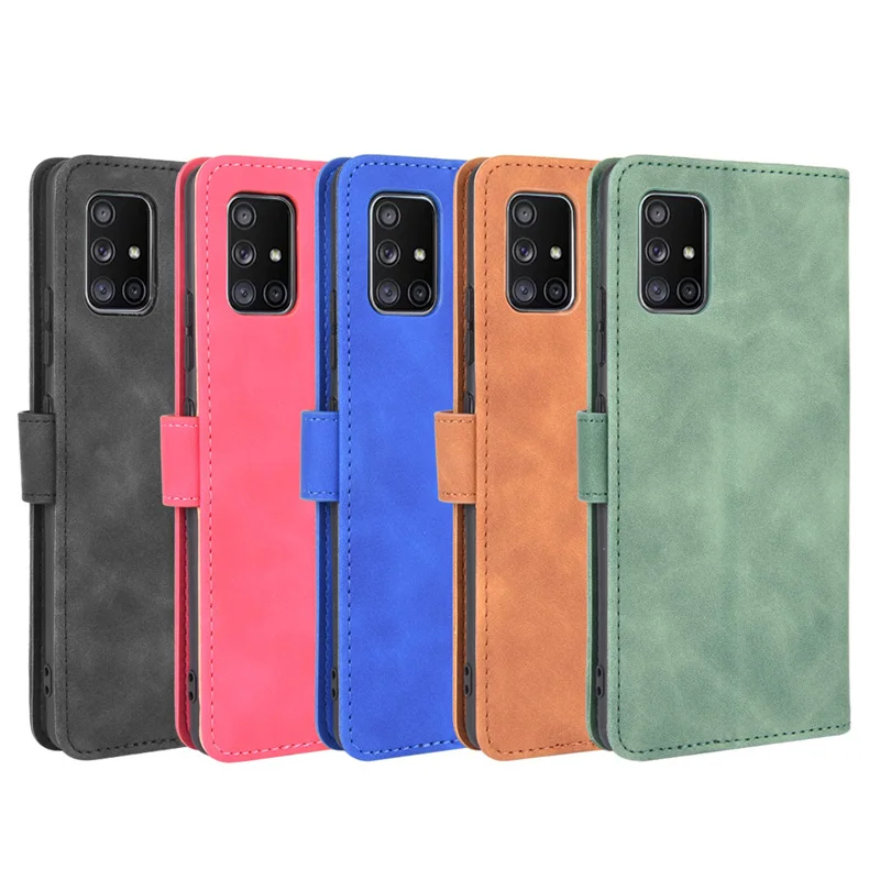 

Solid color Skin Flip leather Case For samsung Galaxy A91 A90 5G A81 A71 A51 A41 A31 A21 A21S A20S A11 A01 A7 2018 wallet cover