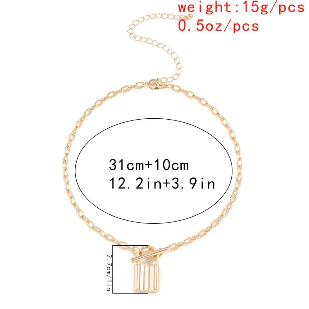 

Salircon Kpop Padlock Pendant Necklace Goth Choker Necklaces for Women Jewelry Simple Collar Chain on the Neck Christmas Gift
