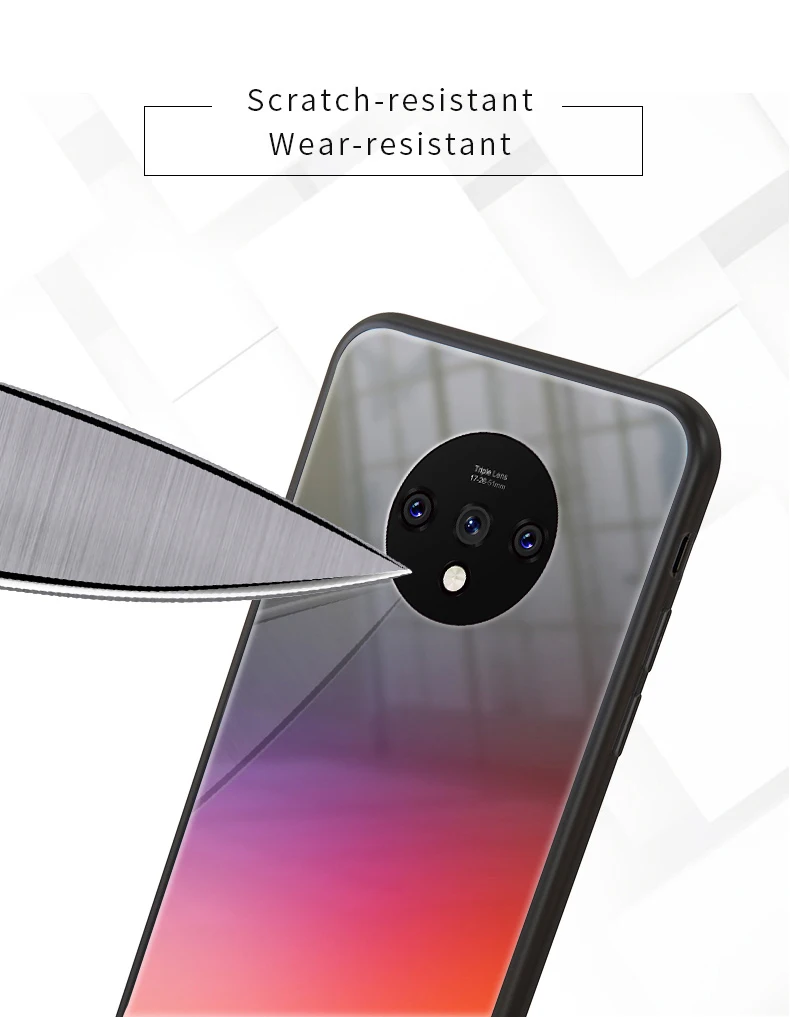 Чехол из закаленного стекла для телефона для Oneplus 7T Pro 7 Pro 6 6T 5 5T роскошный цветной градиентный чехол