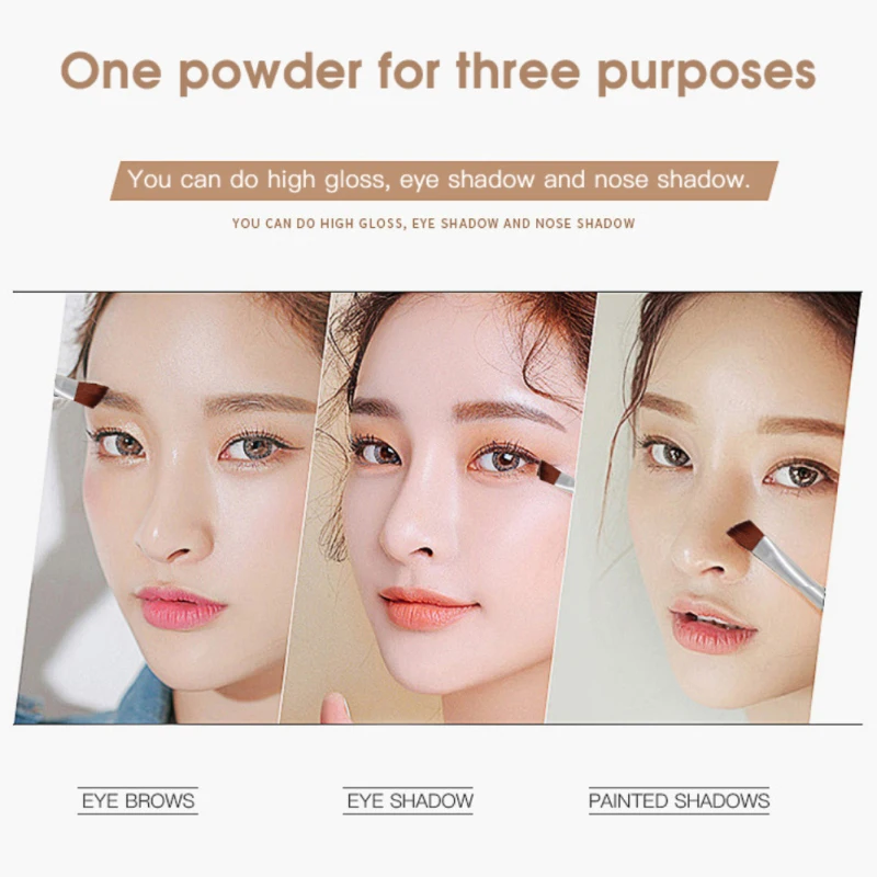 Тени для век макияжа 3 цвета водостойкая пудра бровей тени палитра +