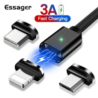 essager magnetic micro usb cable for iphone samsung fast charging data wire cord magnet charger usb type c mobile phone cable