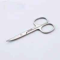 stainless steel thick mirror light elbow small scissors manual eyebrow trimming beard beauty multi purpose nose hair scissors