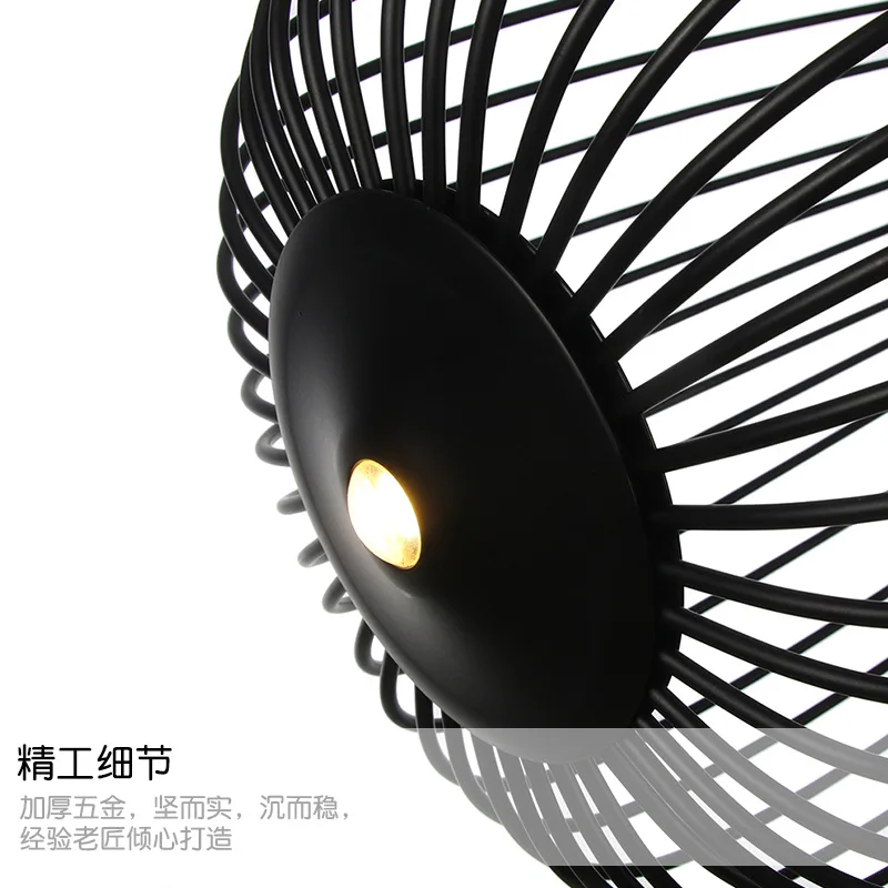 Kopen Large Golden Birdcage Office Clothing Shop Hanging Lamp Living Dining Room Droplight Bar European-style Sphere Led Pendent Light