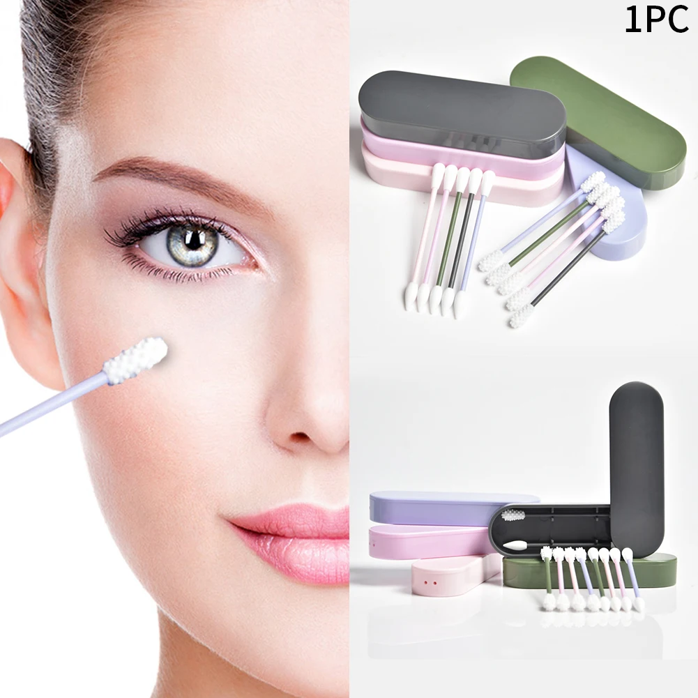2PCS Reusable Soft Portable Cotton Swab Practical Cleaning Sticks Buds Delicate Accessories Double Head Lightweight Silicone | Красота и