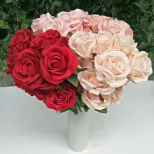 9 Heads Spiral Rose Silk Artificial Flower Plants In Wedding Decoration On Table Rose Petals For Home Decoration Accessories