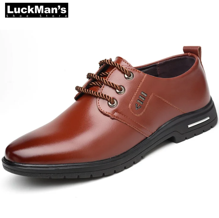 LuckMan/2018 Сезон весна лето Мужская кожаная обувь в деловом стиле Повседневная с