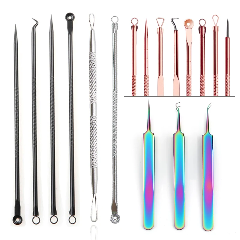 

9/8/7/6/5pcs Blackhead Comedone Blemish Extractor Acne Needles Black Head Deep Cleaning Pore Cleaner Repair Face Care Tools