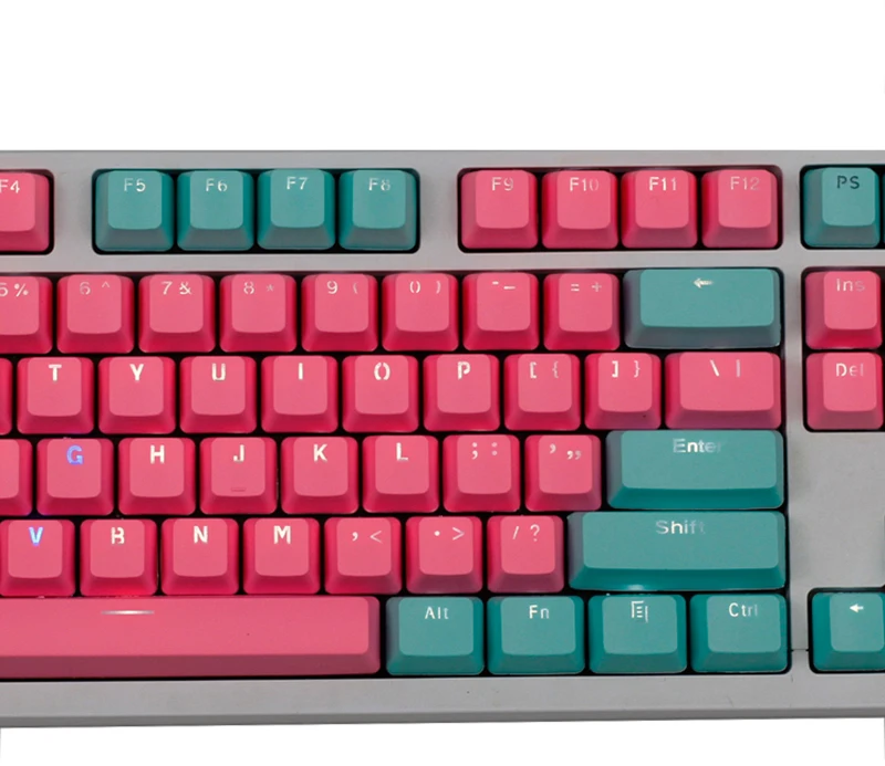 

61/87/104 Keys Miami Theme Double-Color PBT OEM Height Backlight Keycap For Ikbc Cherry MX Keyboard