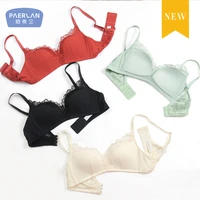 paerlan small breasts gather sexy womens bra without steel ring lace trim adjustable breast support underwear