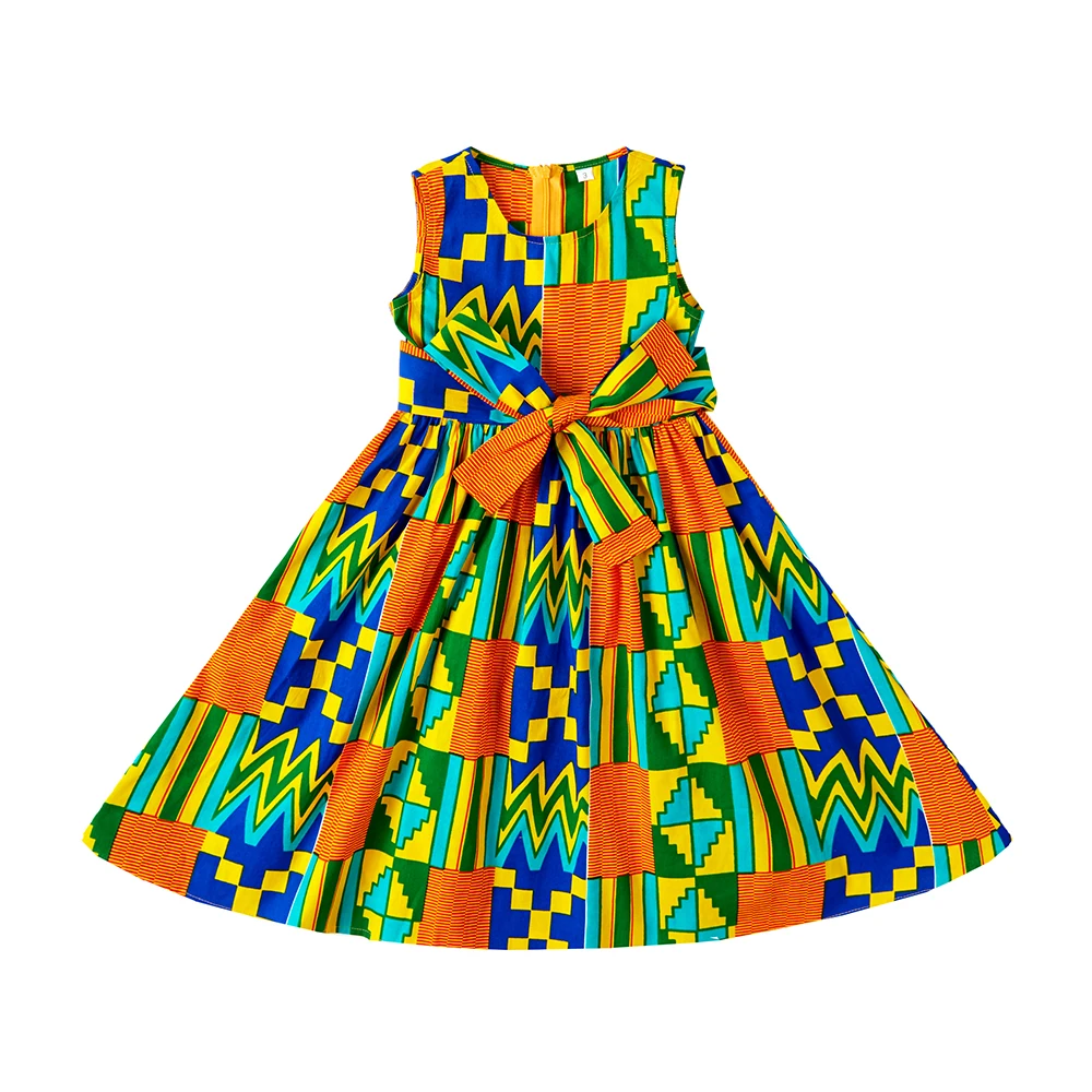 Африканская одежда для детей, для маленьких девочек, kente batik, платье с принтом, Анкара, платья, африканская Дашики, kente, традиционная одежда для детей
