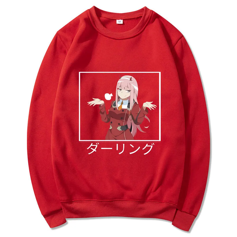 

Anime Kwwaii Darling Franxx Sweatshirt Zero Two Harajuku Sweatshirts Spring Autumn Men Loose Pullover Male Hipster Sportswear