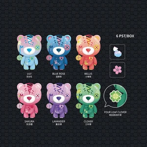 6 шт.компл. REGGEDY Плюшевый цветок искусство серия Лилия синяя Роза Беллис Сакура Лавандер Клевер экшн-фигурки Q мини ПВХ Модель Куклы