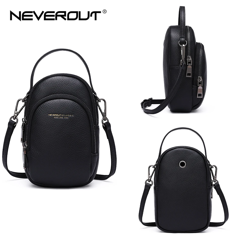 Сумка через плечо NEVEROUT женская мини сумка из натуральной кожи на молнии 2019|Сумки