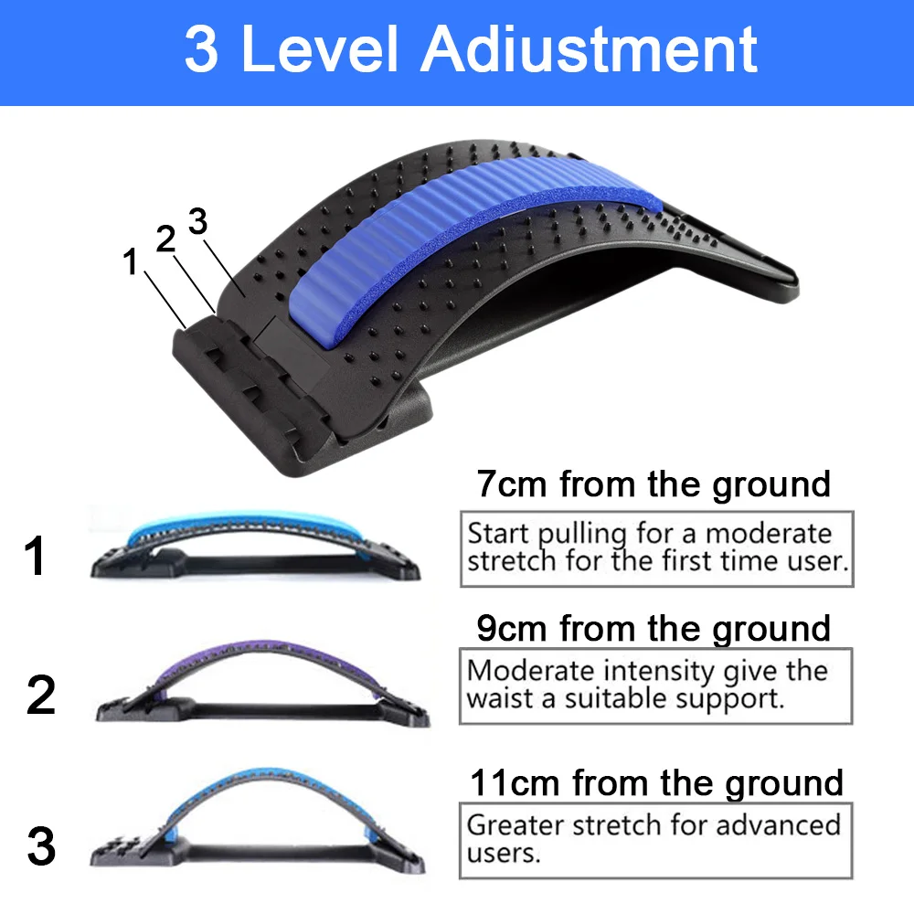 Массажер для спины растягиватель массажер 3 цвета фитнес поясничная поддержка