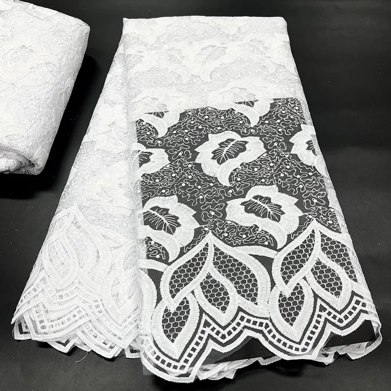 

Latest Sequins African Net Lace Fabric 2022 Embroidery High Quality Nigerian Mesh Lace Fabric French Tulle Lace Fabric For Party