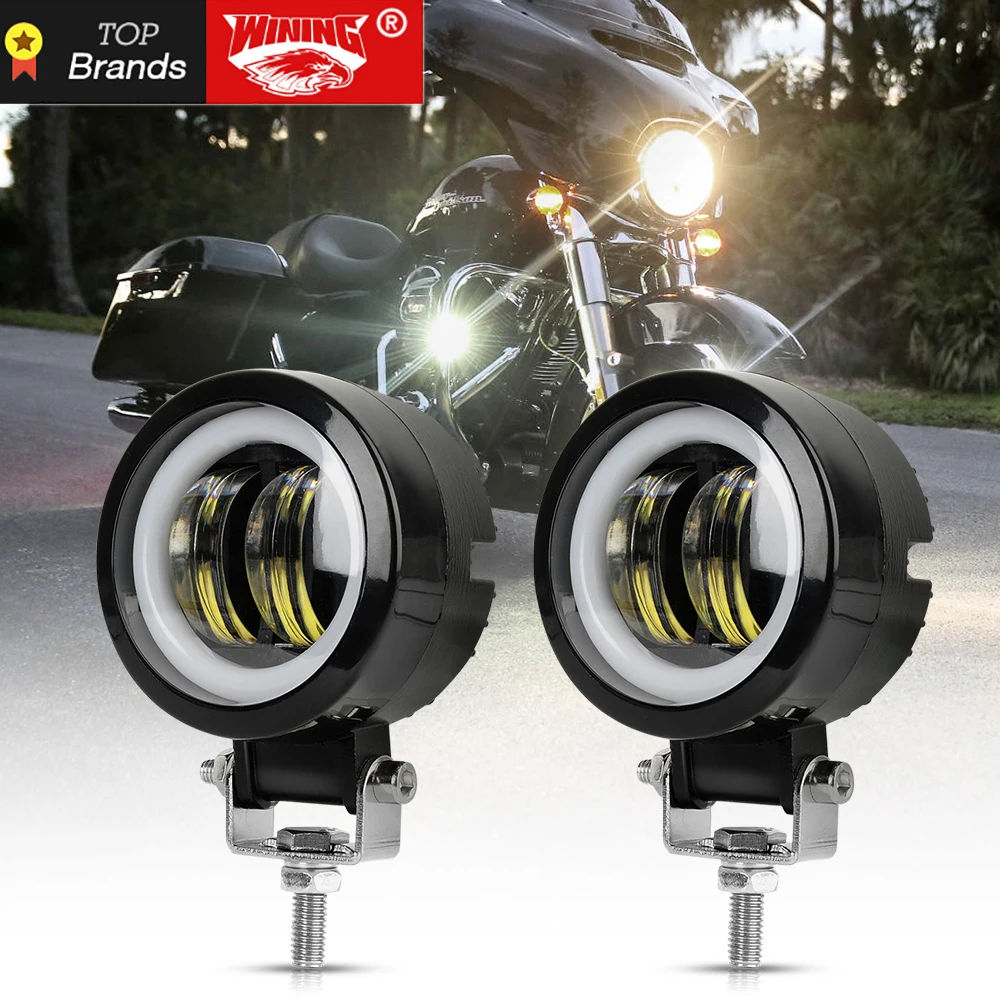WINING 20W Светодиодный рабочий фонарь с бесплатным зажимом для трубы для велосипедов 4X4, фонарь для тумана для внедорожников, фара для мотоциклов, грузовиков.