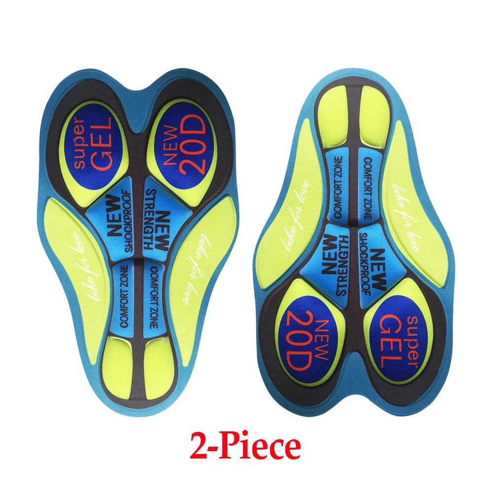 20D Gel Pad(2 pcs) Комплект из 2 предметов велосипедная гелевая накладка 5D 12D 19D 20D наколенники Велосипедный спорт Велоспорт шорты дышащие велосипедные шорты MTB для верховой езды Костюмы подушки - Цвет: 20D Gel Pad(2 pcs)