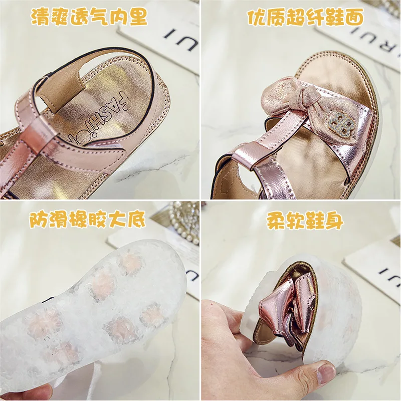 

Girls' sandals children's princess Butterfly-knot sandals girls shoes lightweight fashion sandals for girls kids soft sole shoes