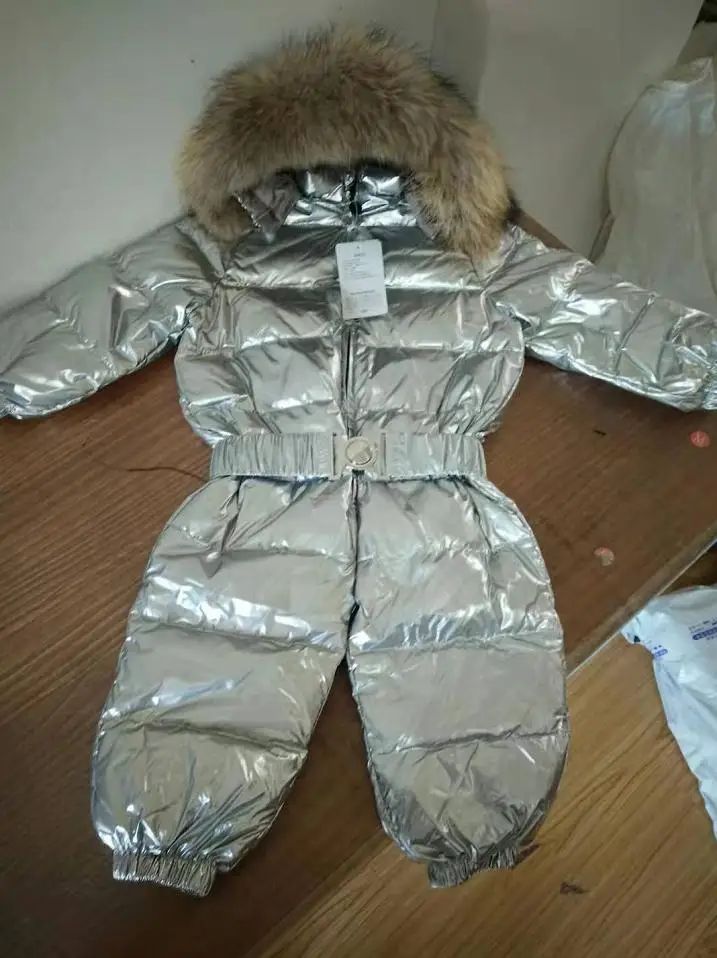 Зимние Пуховые куртки для новорожденных мальчиков и девочек 0-5 лет, комбинезон из 90% белого утиного пуха с натуральным мехом, верхняя одежда для детей, ws07