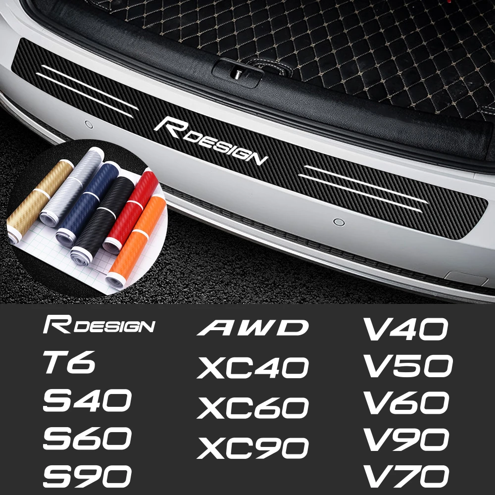 

Carbon Fiber Auto Trunk Rear Bumper Protector Sticker for Volvo Rdesign T6 AWD S40 S60 S90 V40 V50 V60 V70 V90 XC40 XC 60 XC90