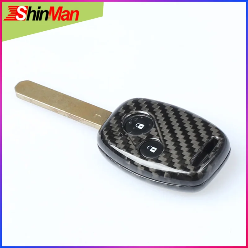 

ShinMan Carbon Fiber 2Button Car key Case Cover For Honda CR-V crv Civic Odyssey Civic Accord Insight City Jazz Fit Crosstour