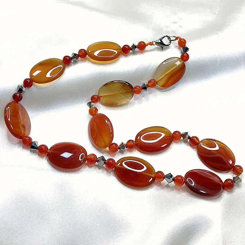 Женское Ожерелье из натурального красного сердолика 18x25 мм | Украшения и