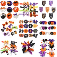 50pcs halloween pet dog bowties bandanas pet supplies dog hair rubber bands bow tie for dog accessories bow tie pet products