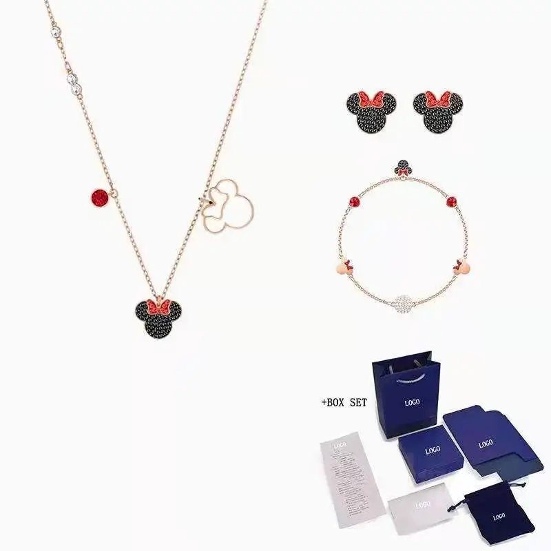 Модные ювелирные изделия ожерелье браслет SWA новый набор с изображением мыши