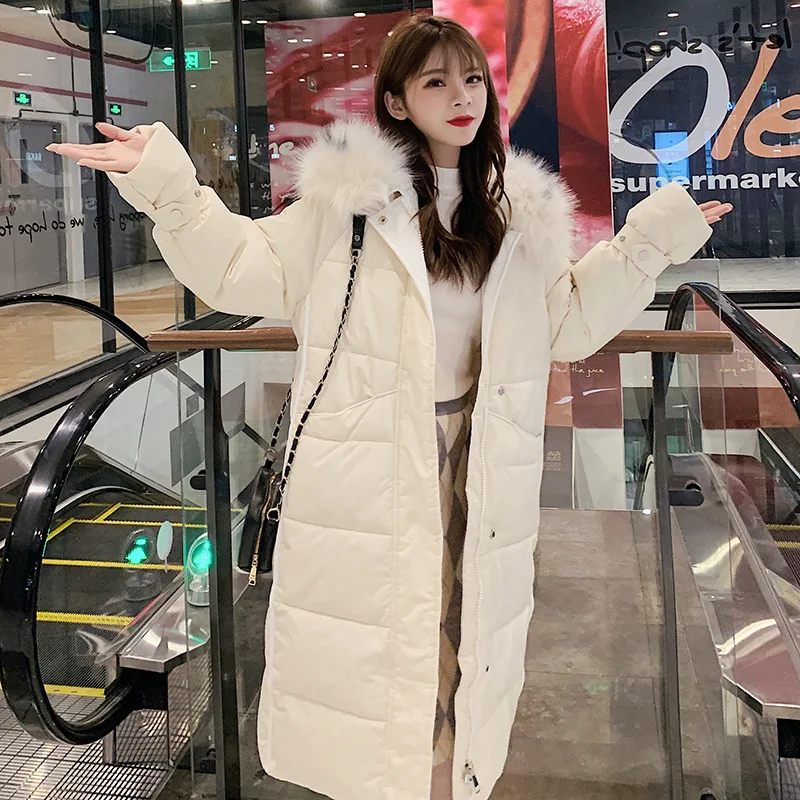 X-Long Women Winter Jacket Cotton Padded Warm Thicken Ladies Big pocket Long Coats Parka Womens Jackets
