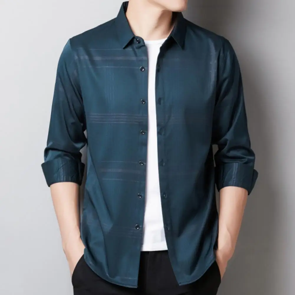 

Рубашка мужская деловая с отложным воротником, 2021