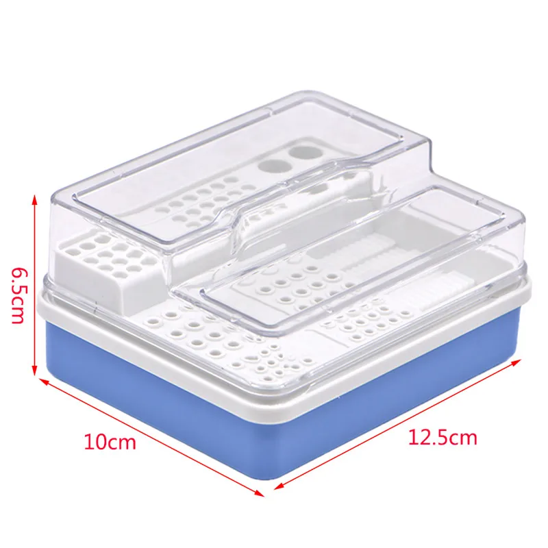 

Dental Tools Box 96Holes carbide Burs Diamond burs Drill Placement Box Plastic Implant Holder Sterilize Case Disinfection Holder