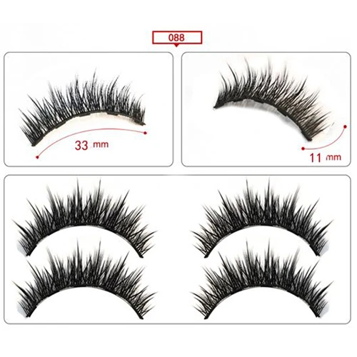 Magnetic Lashes 088 Блеск-сказка 3D магнитный Набор ресниц синтетические волокна Накладные ресницы с магнитной подводкой для глаз магнит синтетические ресницы - Цвет: Magnetic Lashes 088