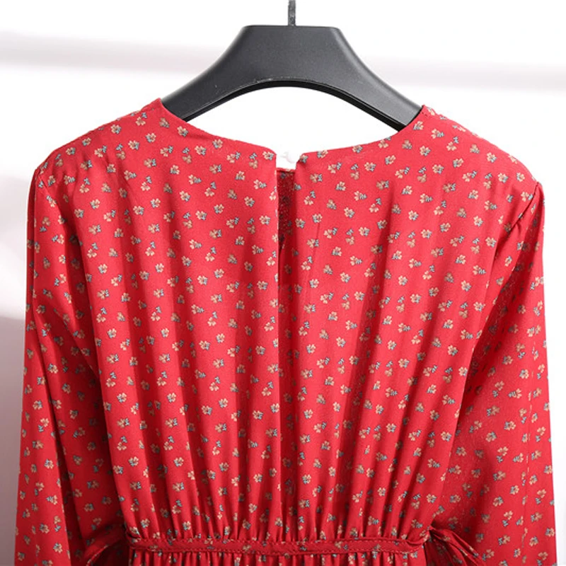 BGTEEVER винтажное платье с круглым вырезом и цветочным принтом женское шифоновое на