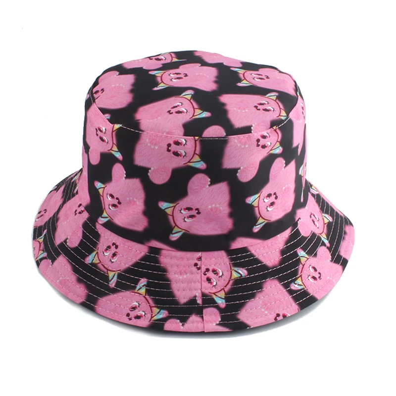 

Cartoon Print Cute Bucket Hat For Women Men Summer Panama Hiking Beach Fishing Cap Reversible Fisherman Hat Bob