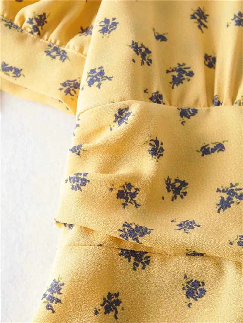 Платье женское длинное с V-образным вырезом цветочным принтом | Женская одежда