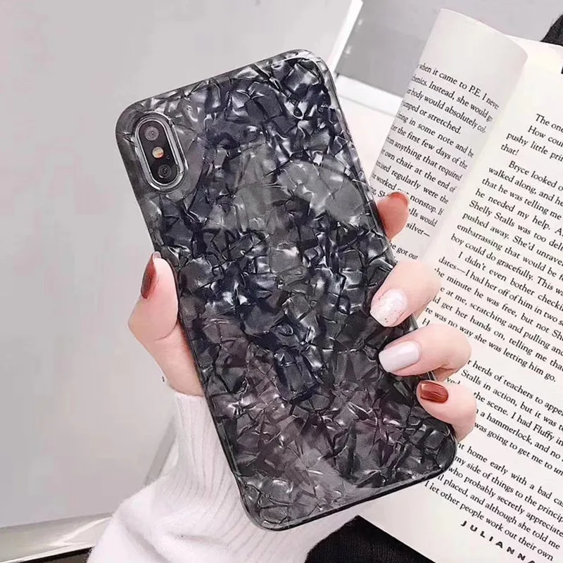 Роскошный Блестящий Модный мраморный чехол с раковиной для Apple iPhone 11 12 Pro X XR XS MAX 6 6s