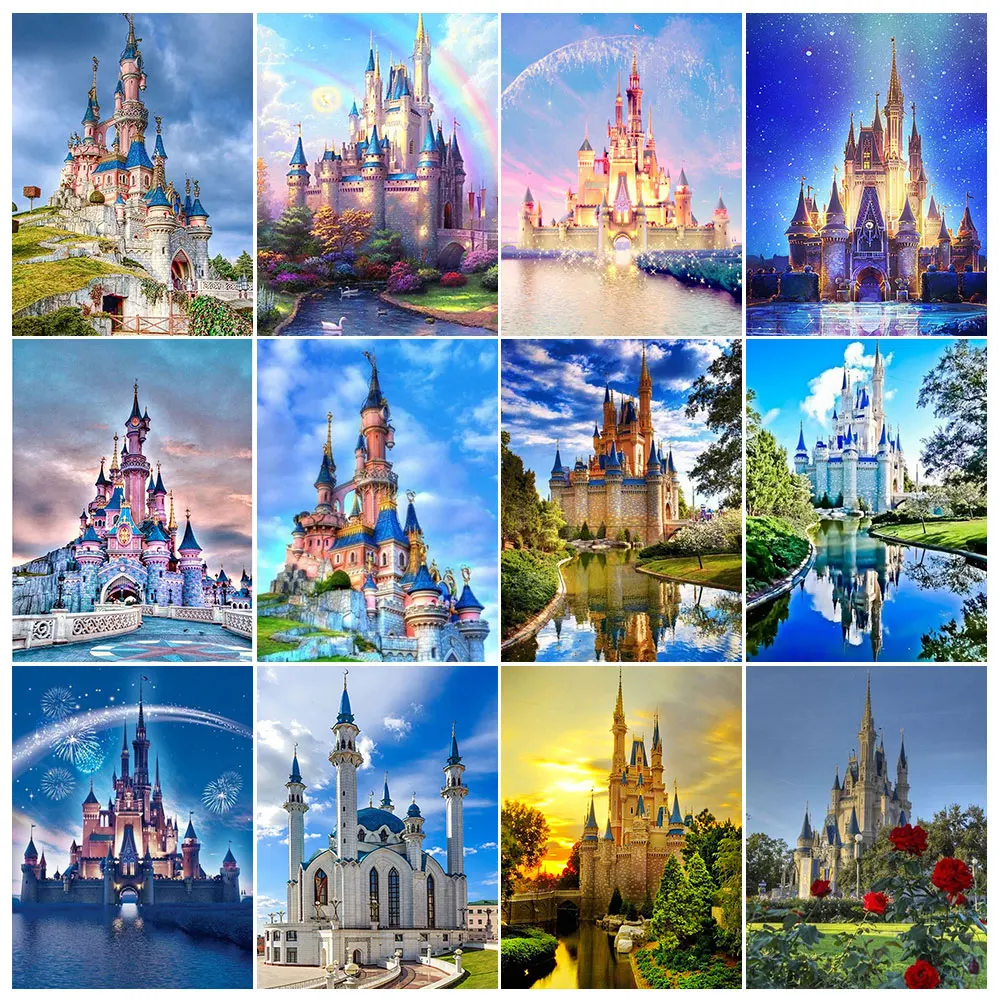 

5D DIY Diamond Painting Full Square Building Castle Diamond Embroidery Rhinestone Mosaic Home Decoration Gift