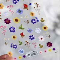 3d nail stickers imitation dried flower nail decoration decals nail stickers wholesale new craft high quality ultra thin