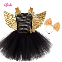 unicorn costume for girl evening birthday party dresses girl ball gown black with gold bow headband costumes girls tutu dress