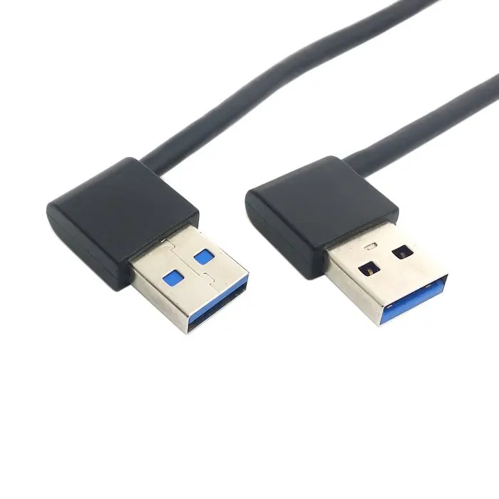 USB 3.0 A Male 90 Degree Left Angled to USB 3.0 A male Right Angled Extension Cable 50cm 20cm