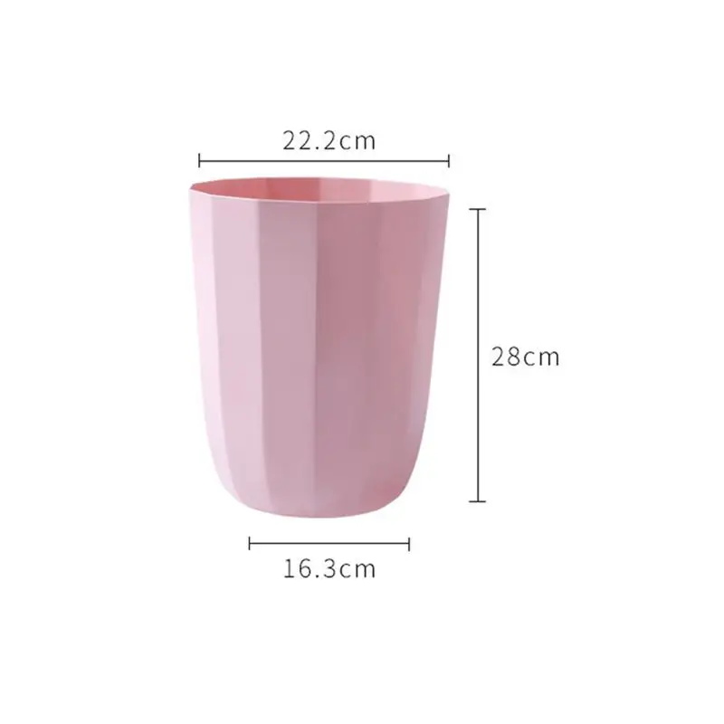 

1pc Household Trash Can Open Trash Basket Plastic Basket for Bathroom Bedroom Kitchen (Pink)