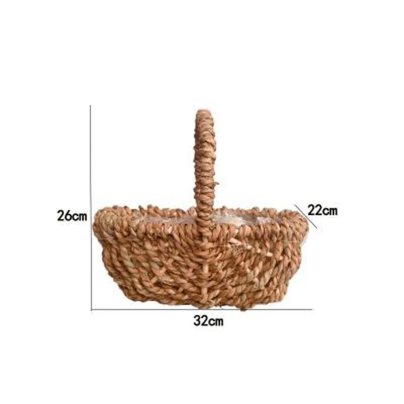 

2Pieces/Lot Flower Basket Rattan Organizer Organizador Panier RattanHand-held Flower Baskets Plant Decoration O