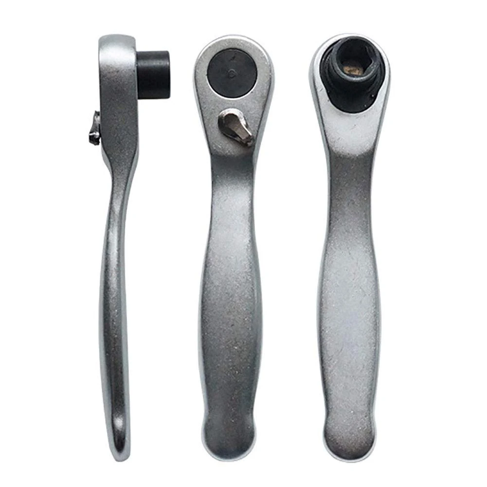 

1/4inch Bits Ratchet Wrench Driver Hand Tool Easy to Use Square Head Portable Durable Silver for home appliance installation