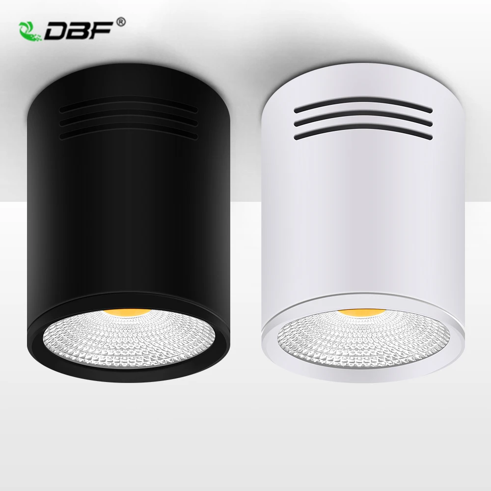 

[DBF]Dimmable LED COB Surface Mounted Downlight 3W/5W/7W/10W/12W/15W White/Black Housing AC85-265V Ceiling Spot Light Home Decor