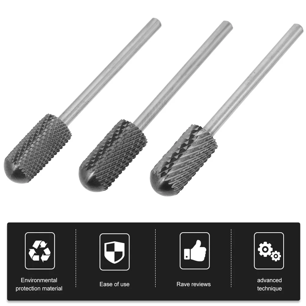 

3Pcs Nail Manicure Nail File Bits Tools for Acrylic Nails Polish Removal