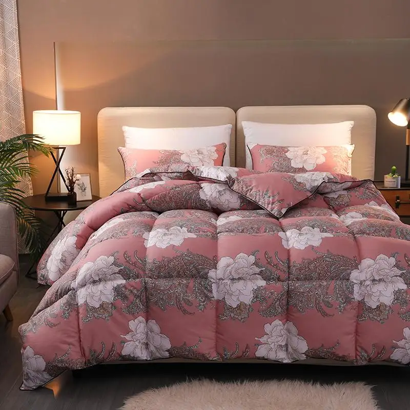 

45Flowers Bloom Pattern Duvet Twin Full Queen Quilt Reversible Ultra Soft Insert Filler 1Pc Comforter for Kids Adults All Season
