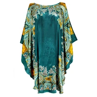sexy female silk rayon robe bath gown nightgown summer casual home dress printed loose sleepwear plus size nightwear bathrobe